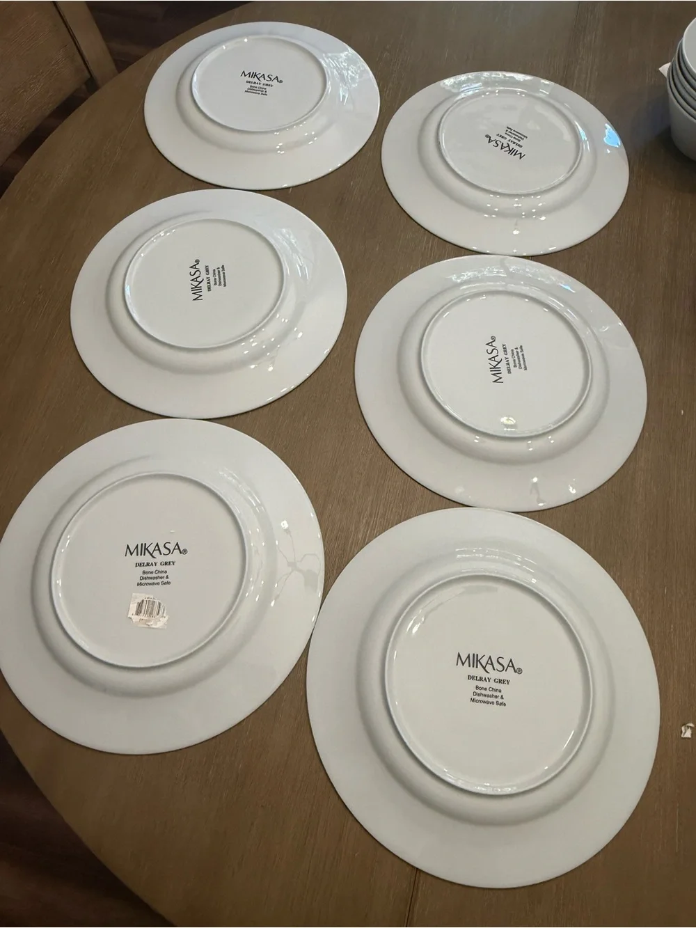 Mikasa Delray Grey White bone china Dinner Plate set of 6